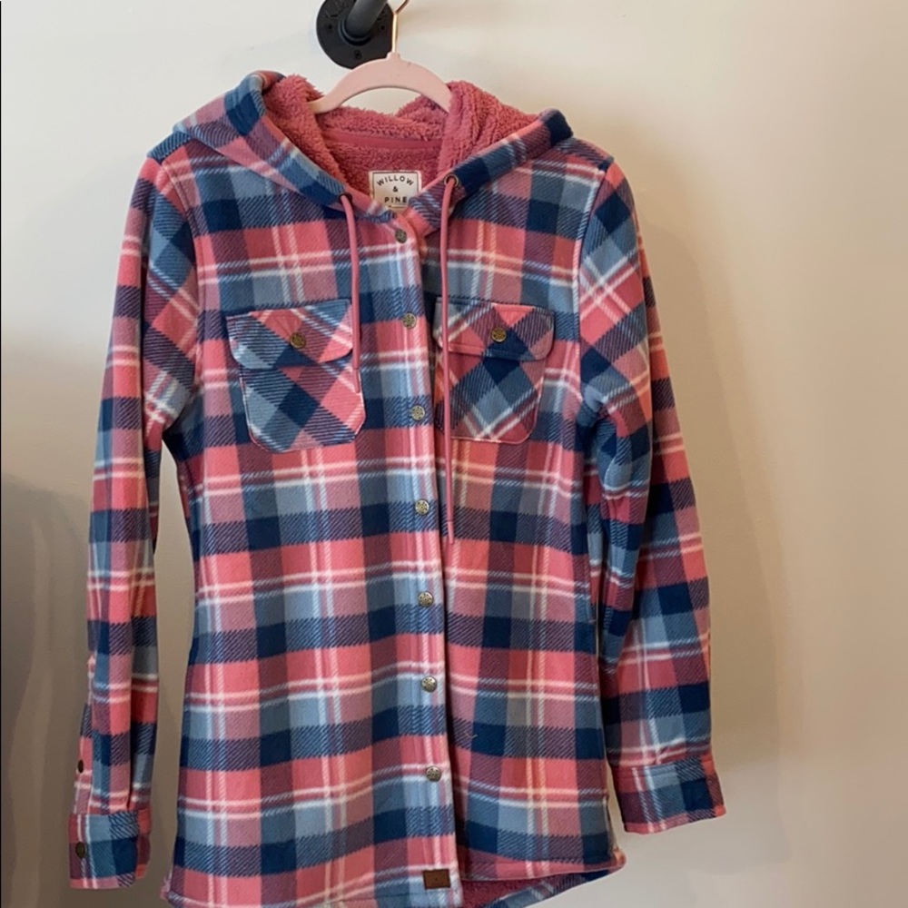 Fleece plaid winter jacket
